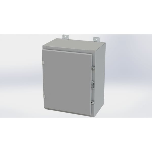 Clamps with Padlock Hasp Electrical Enclosures, 20 in H, 10 in D, 16 in W, NEMA 4, Carbon Steel